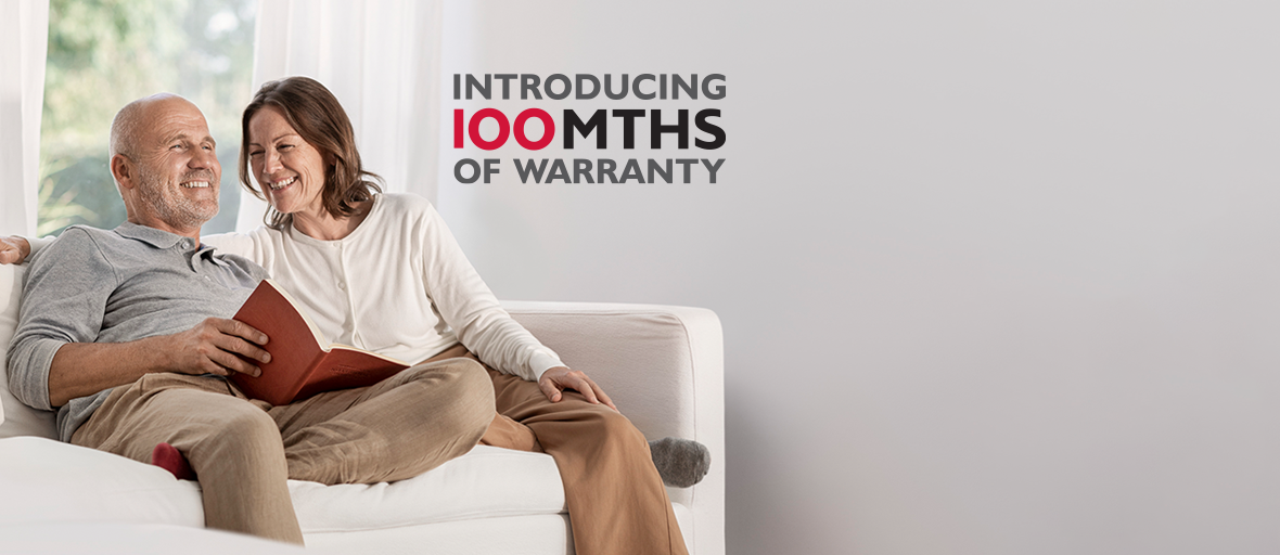 100 months of warranty on air source hydronic heat pumps